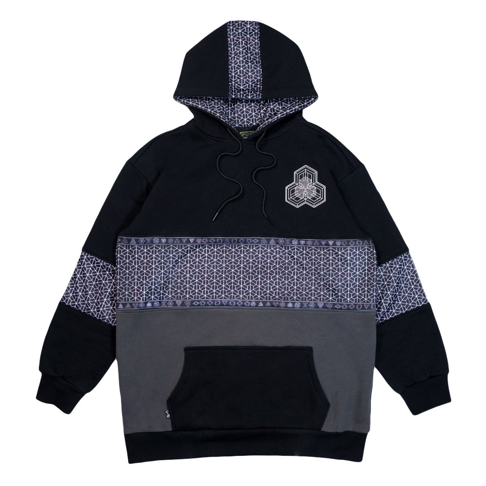 Isomatrix Black Gray Tall Pullover Hoodie