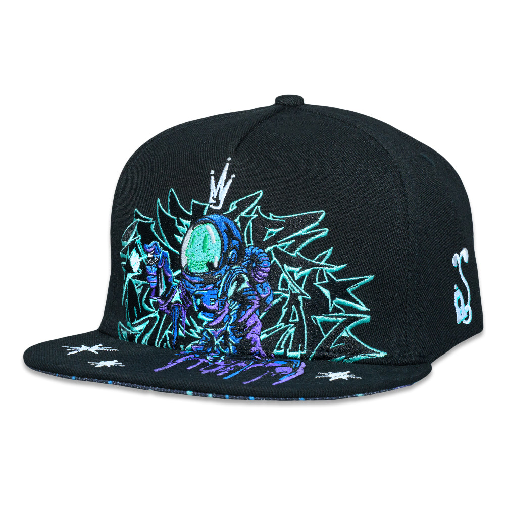 Interstellar Graffiti Black Snapback Hat