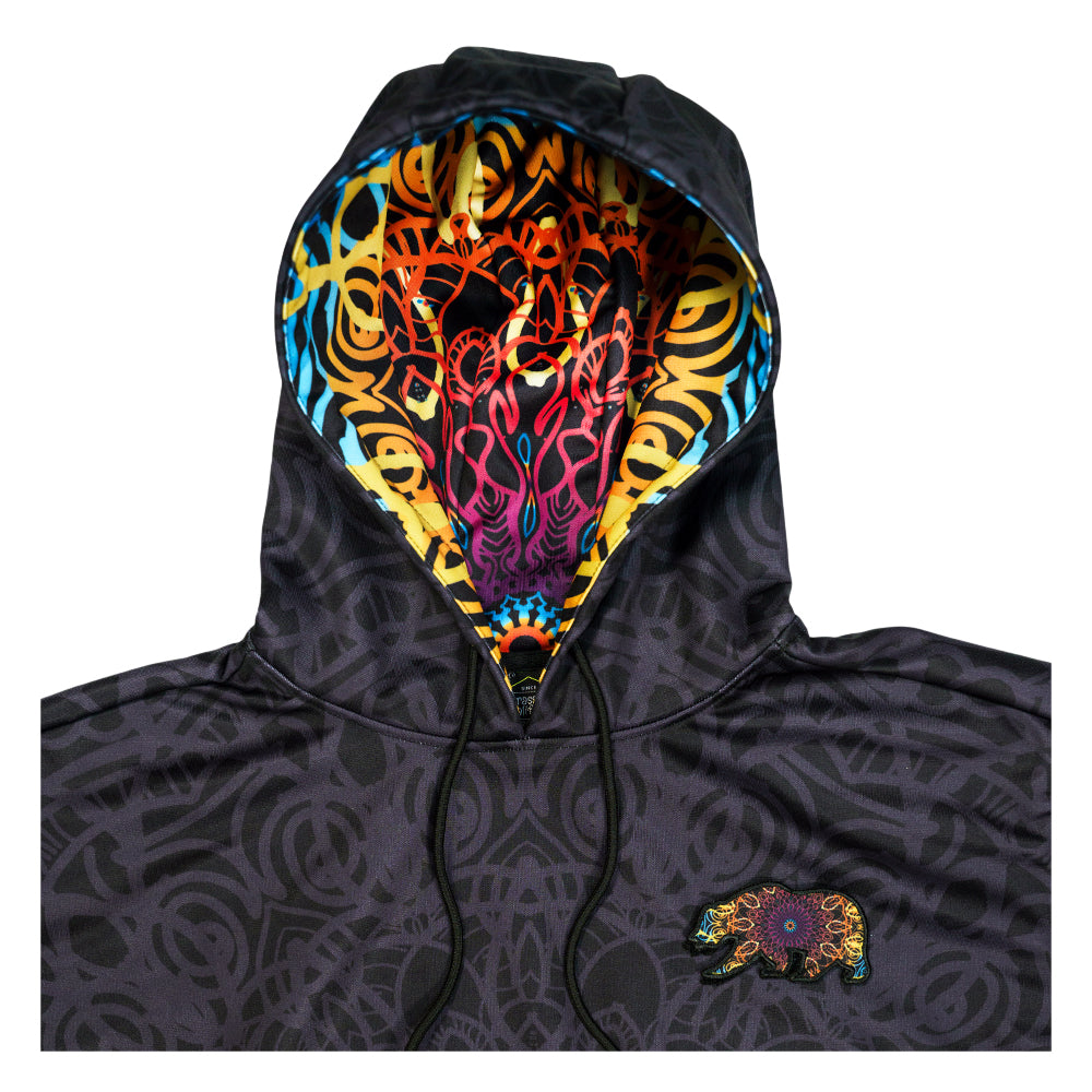 G Sprout Mandala Black Tall Pullover Hoodie