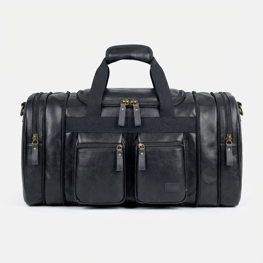 Men’s Leather Duffel Bag – Carry-On Travel 40L Travel