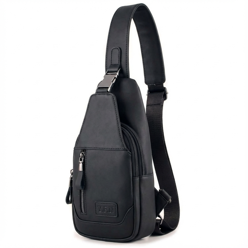 Men’s Leather Sling Bag – Secure Anti-Theft