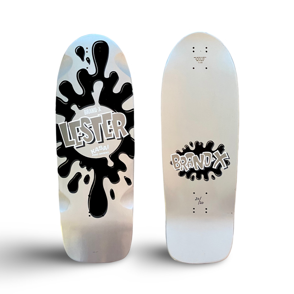 Lester Kasai 10”x30” HAND-PAINTED, METALLIC & FLOCKED Limited Edition, AUTOGRAPHED Deck (1 of 20)