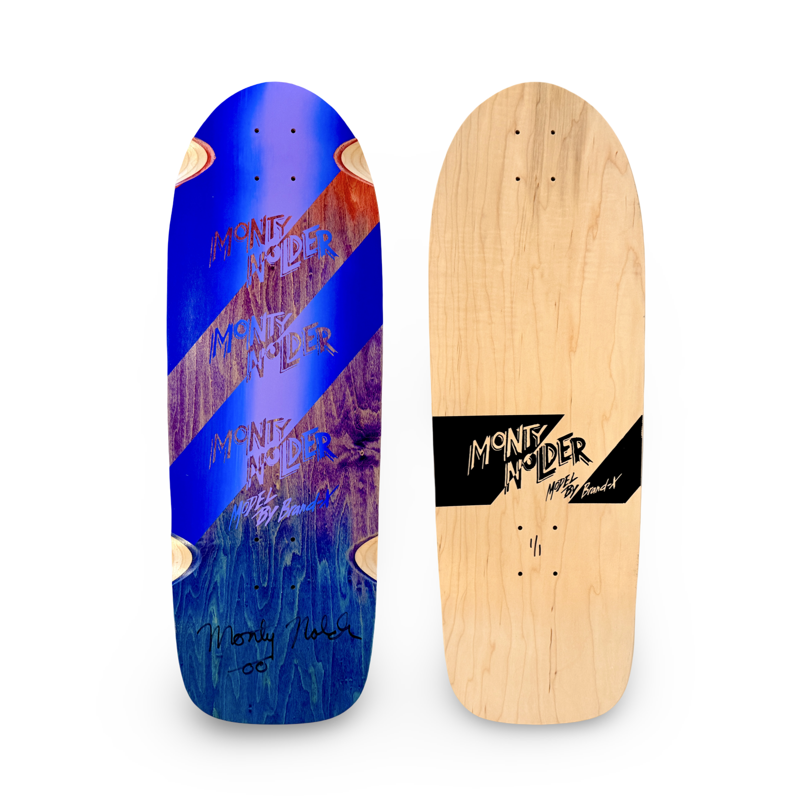 Monty Nolder Stripes ONE OF A KIND, HAND-PAINTED & AUTOGRPAHED Deck 10"x30" (1 of 1)