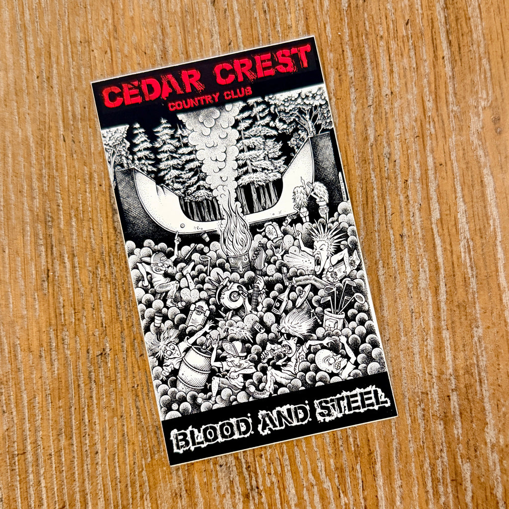 Cedar Crest Ramp Blood and Steel Premier Sticker 5"