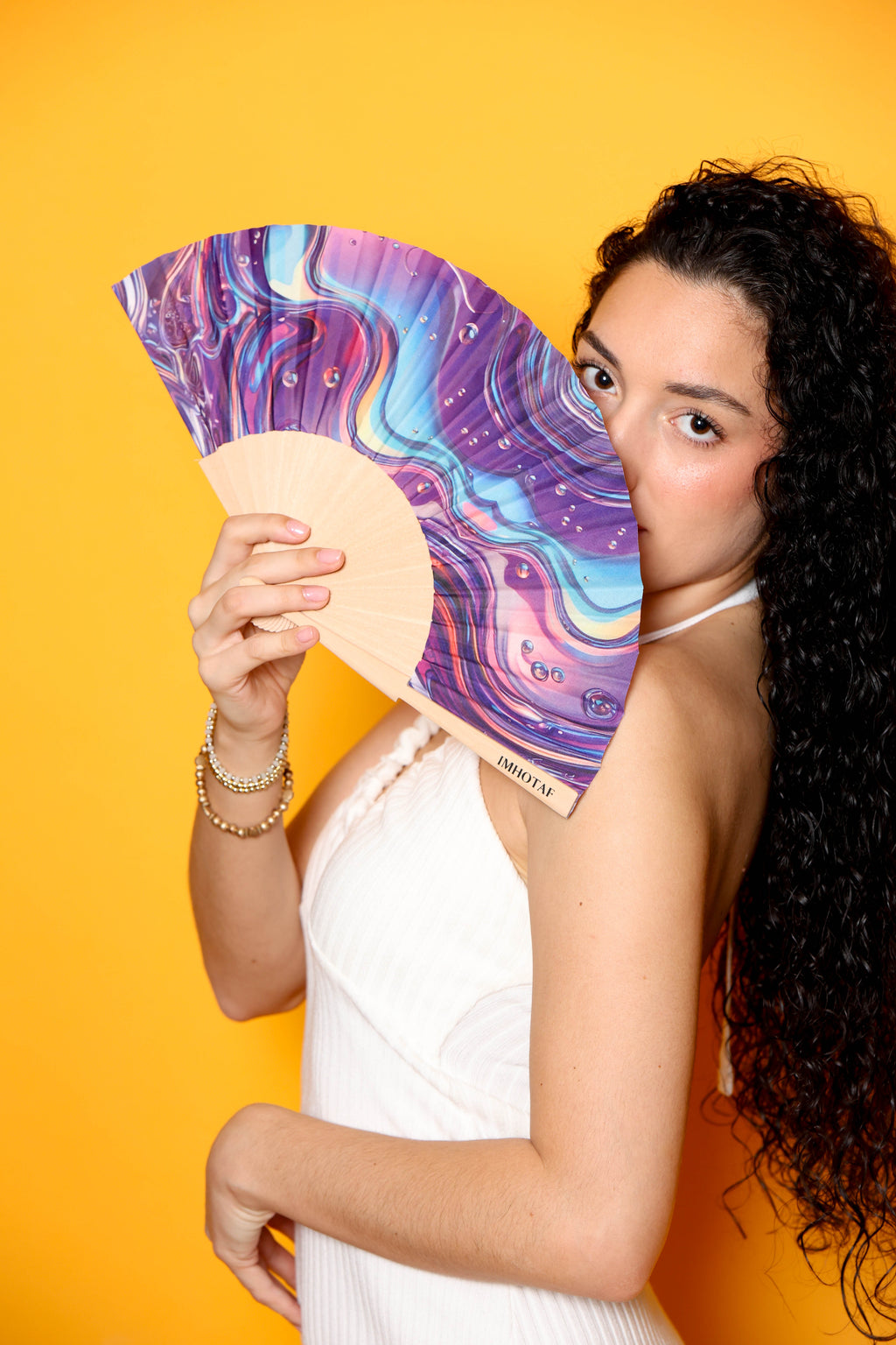 Violet Cascade Hand Fan