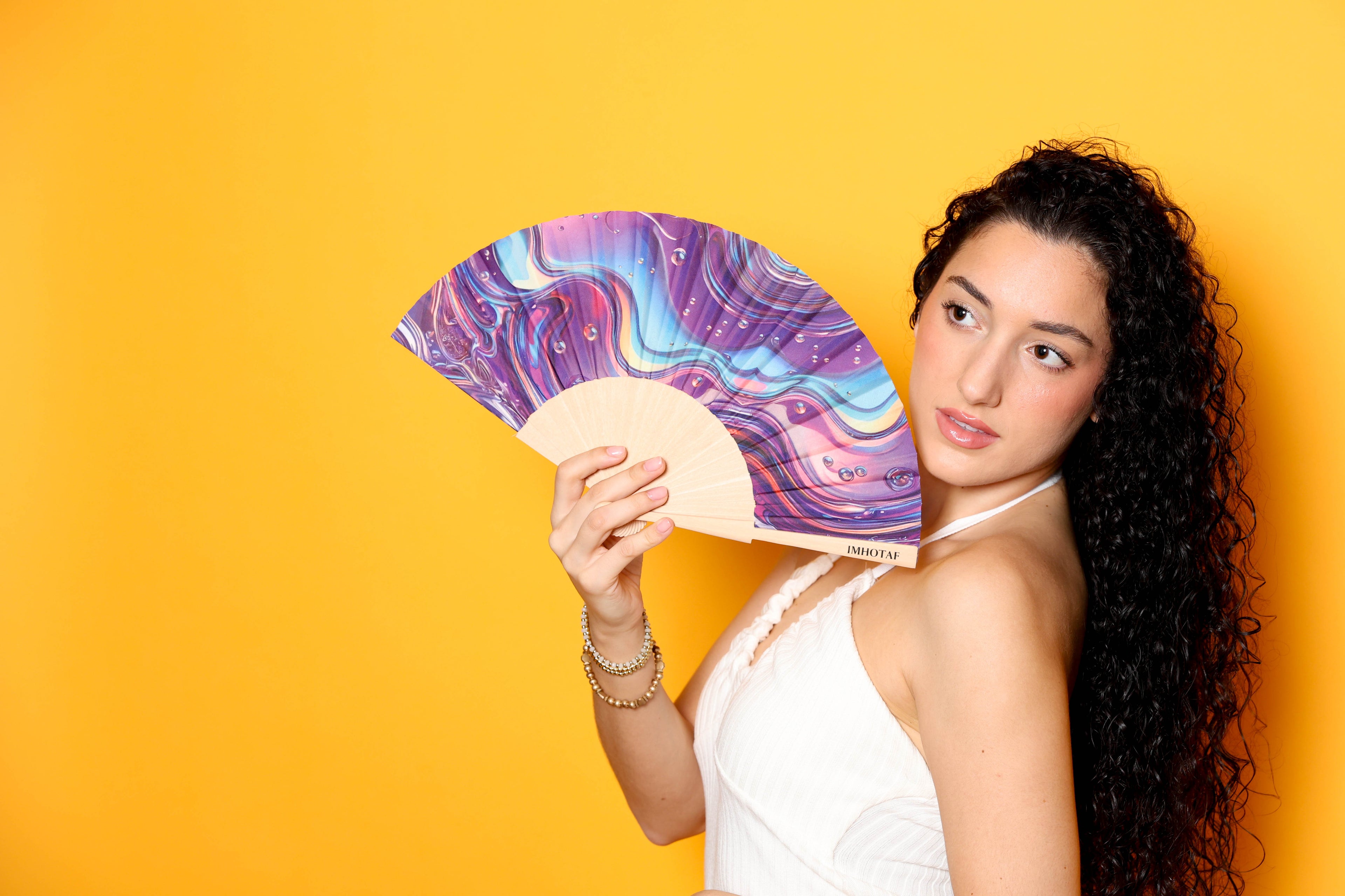 Violet Cascade Hand Fan