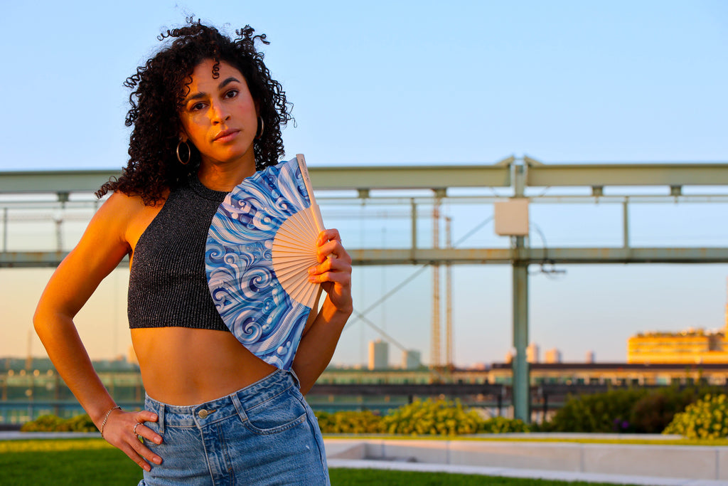 Ocean Elegance Hand Fan