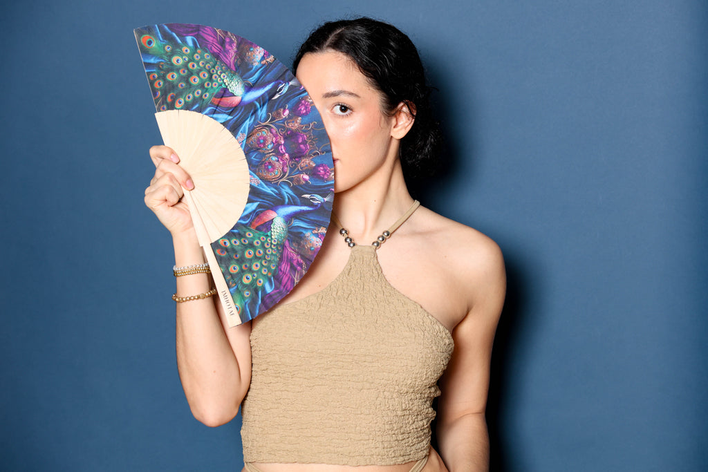 Peacock Radiance Hand Fan
