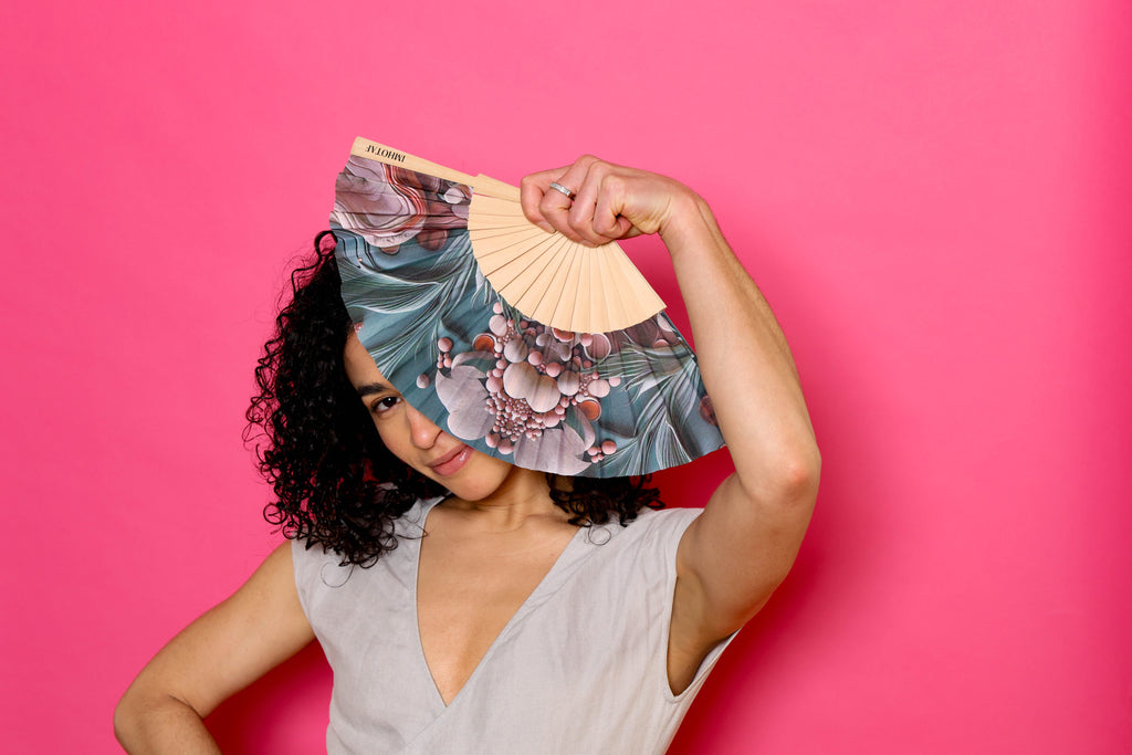 Pebble Oasis Hand Fan