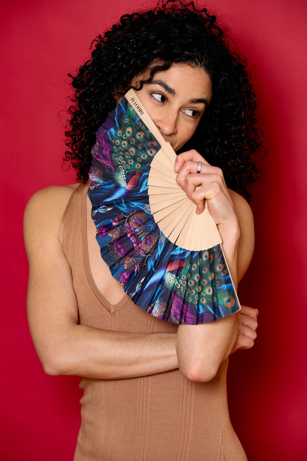 Peacock Radiance Hand Fan