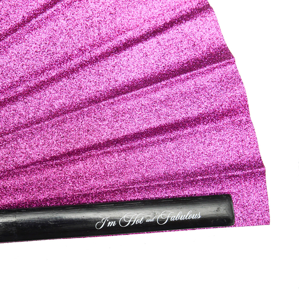 Fuchsia Mega Sparkle XL Hand Fan