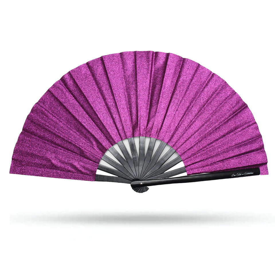 Fuchsia Mega Sparkle XL Hand Fan