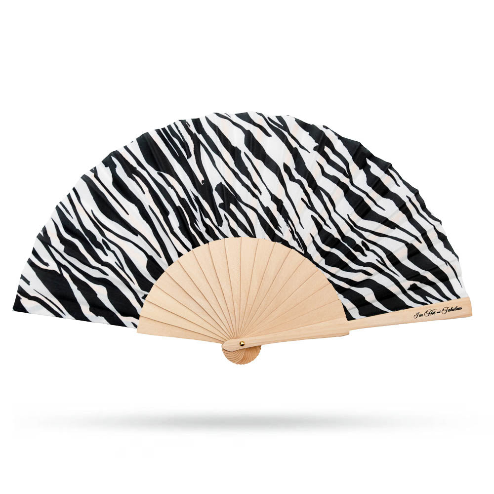 Zebra Stripes Hand Fan