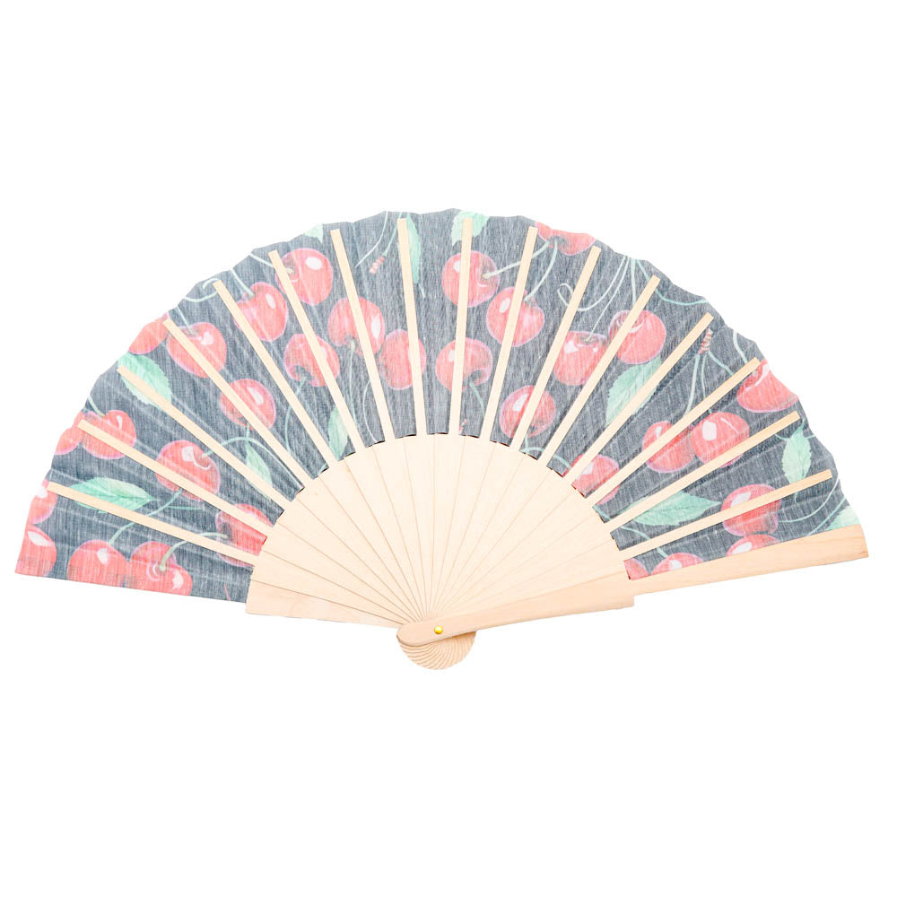 Red Cherries Hand Fan