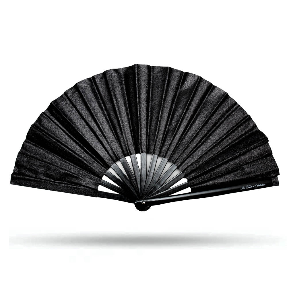 Black Sparkle XL Hand Fan