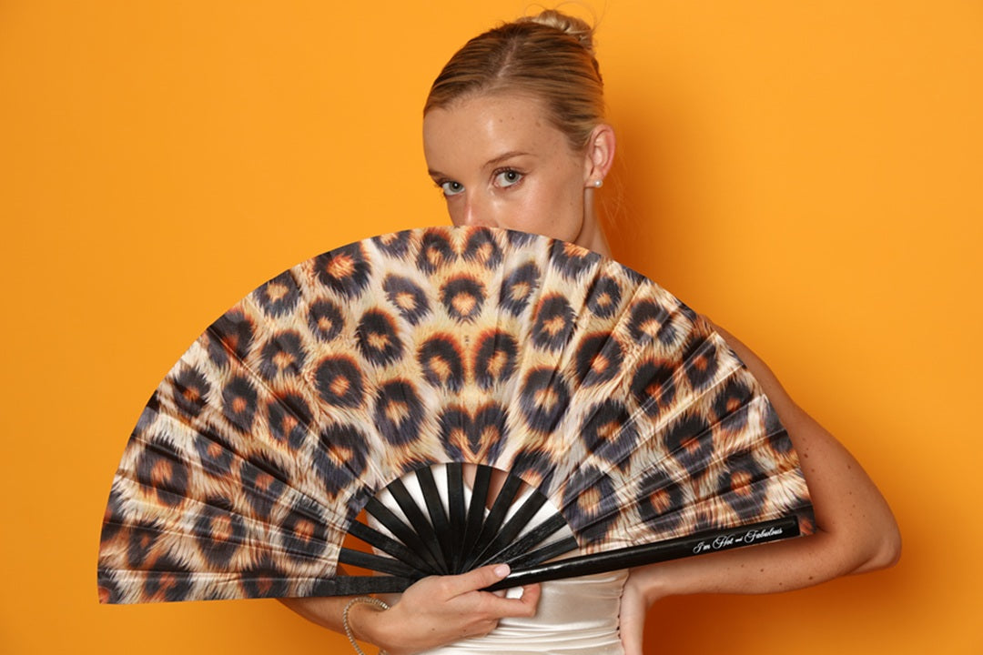 Leopard Print XL Hand Fan
