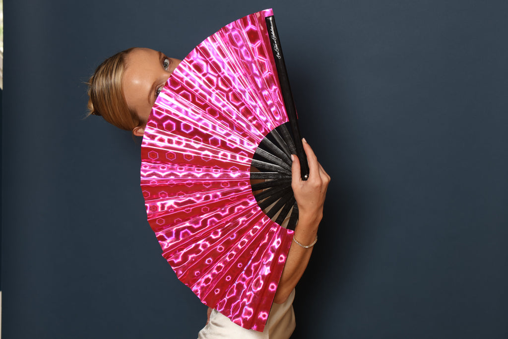 Holographic Pink Dream XL Hand Fan