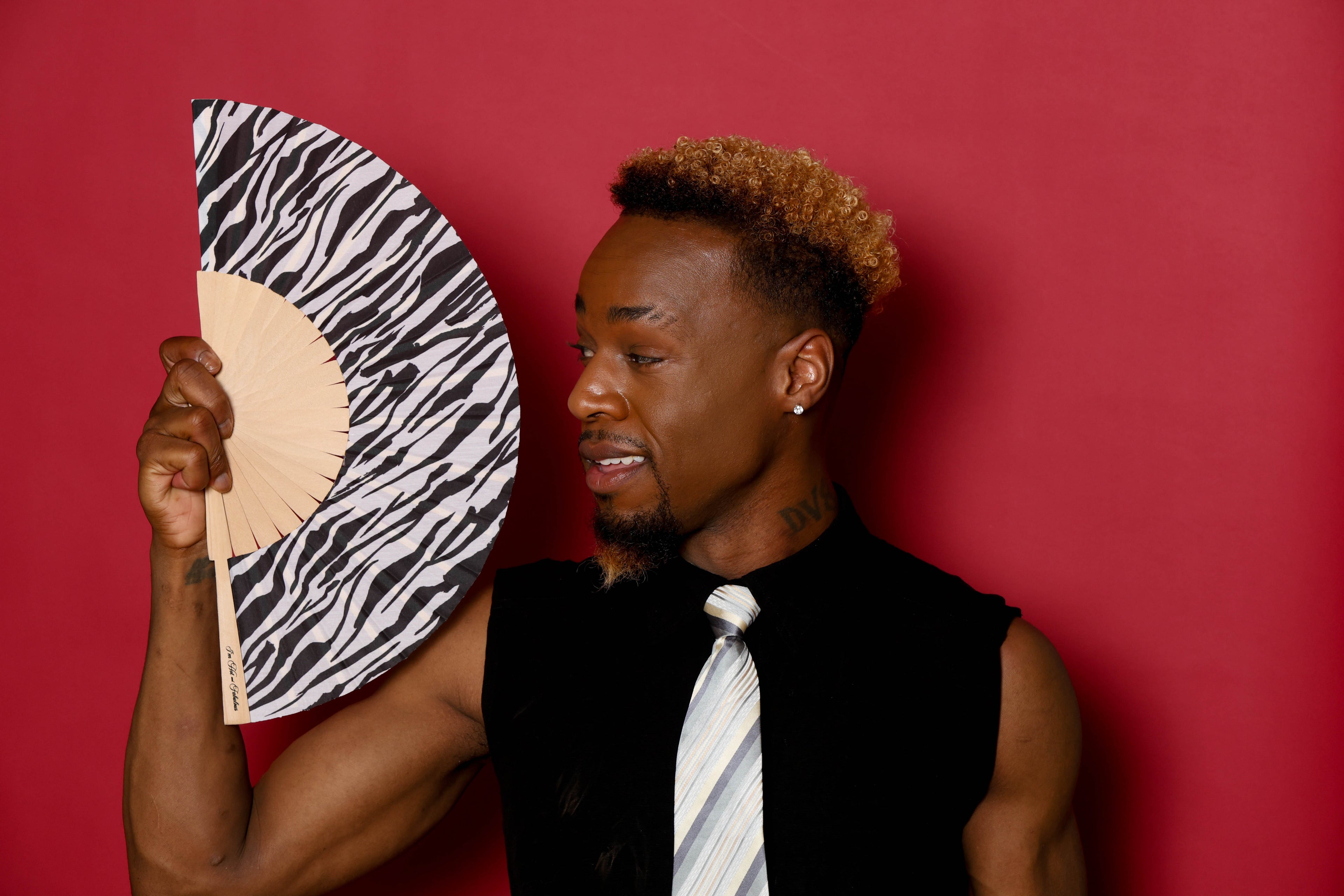 Zebra Stripes Hand Fan