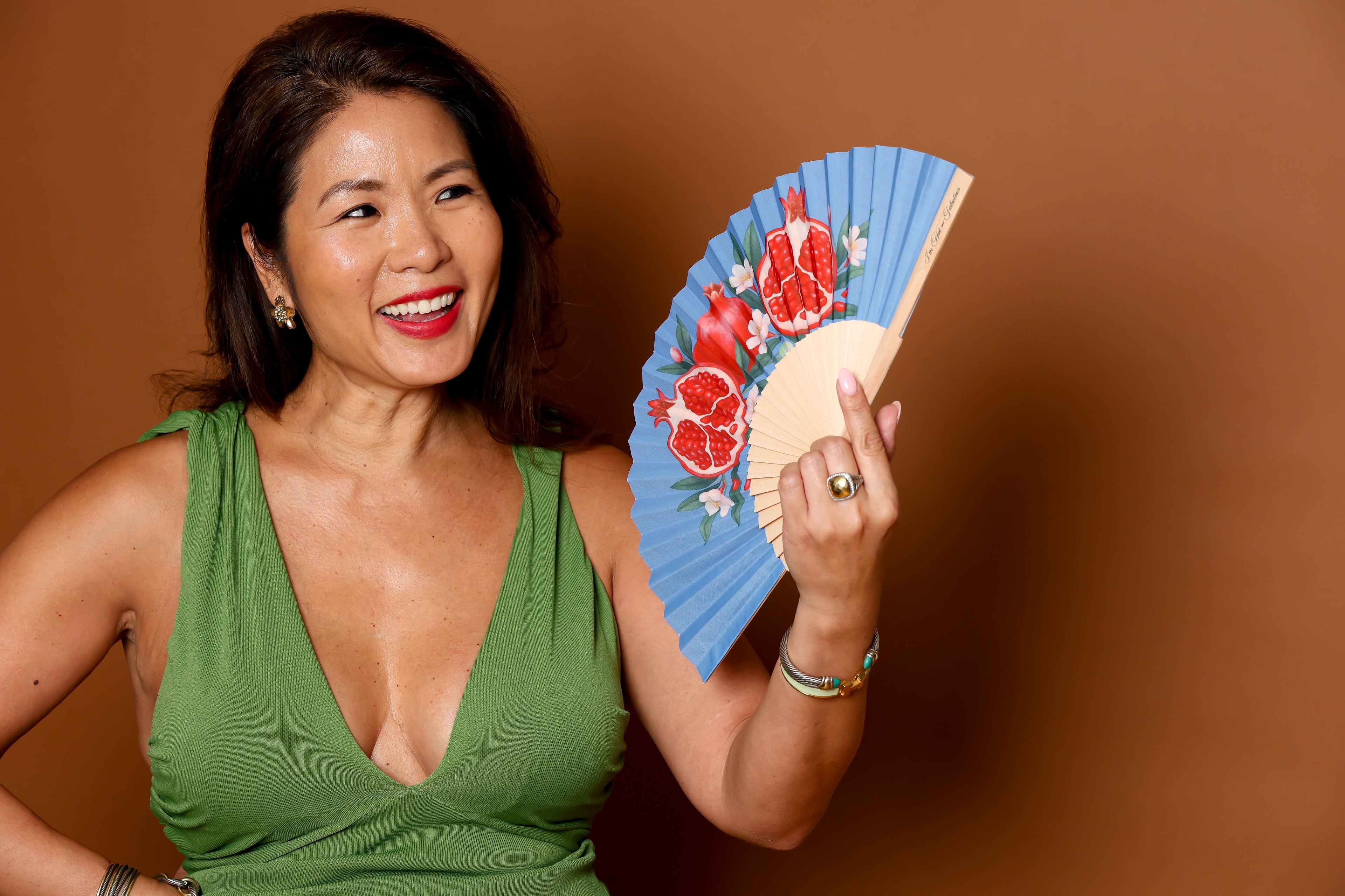 Pomegranate Hand Fan