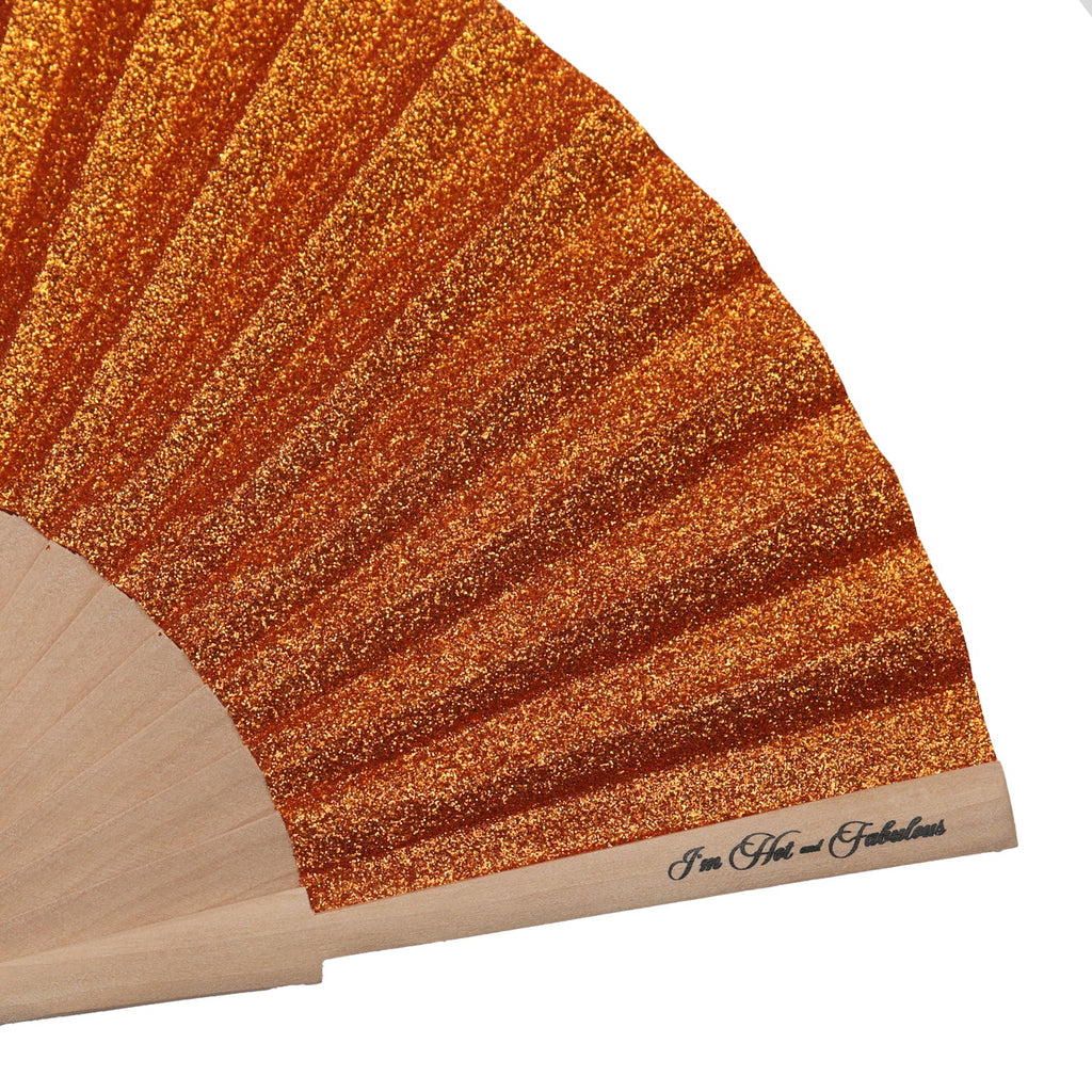 Orange Sparkle Hand Fan