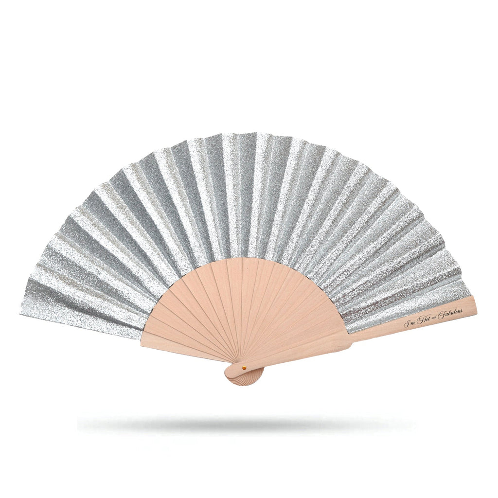 Silver Sparkle Hand Fan