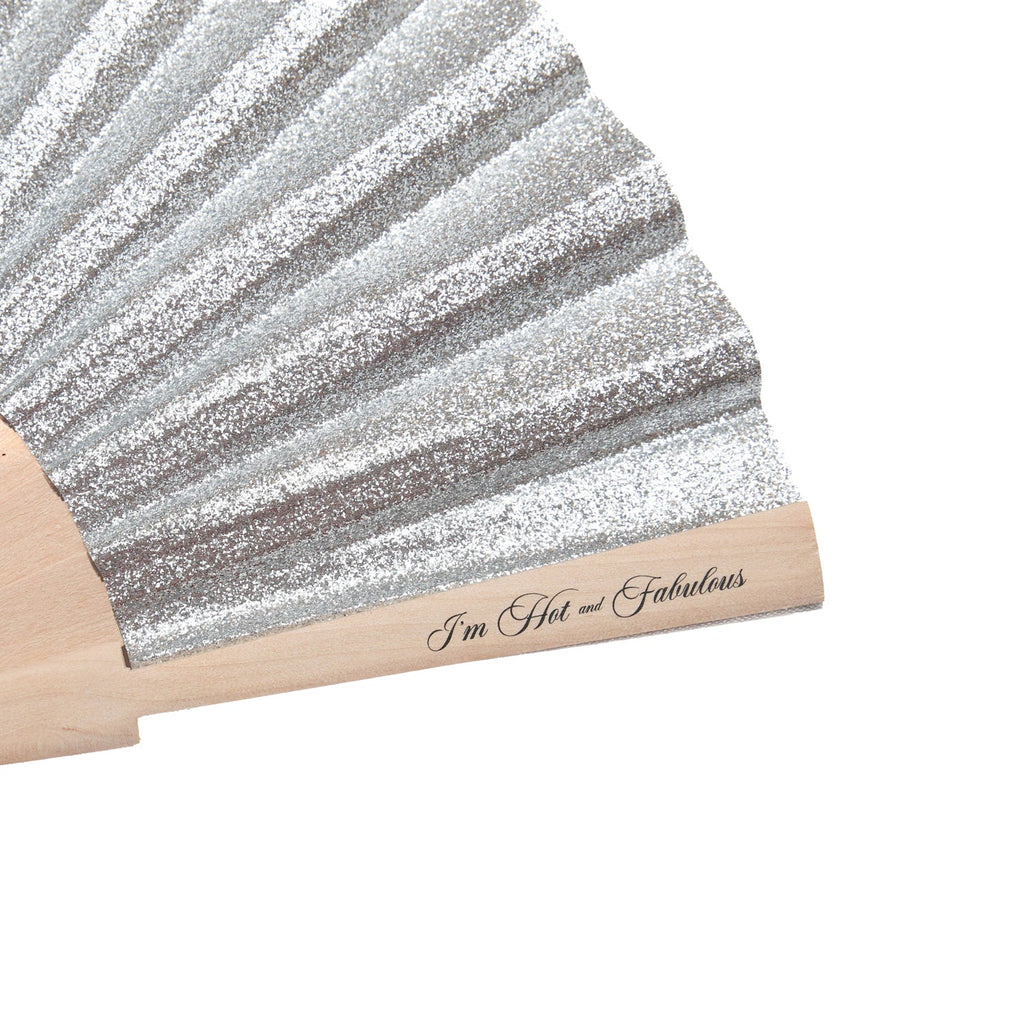 Silver Sparkle Hand Fan