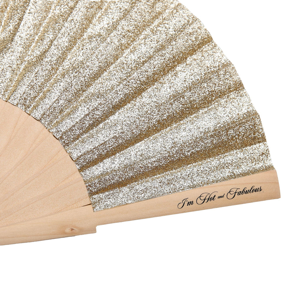 Gold Sparkle Hand Fan