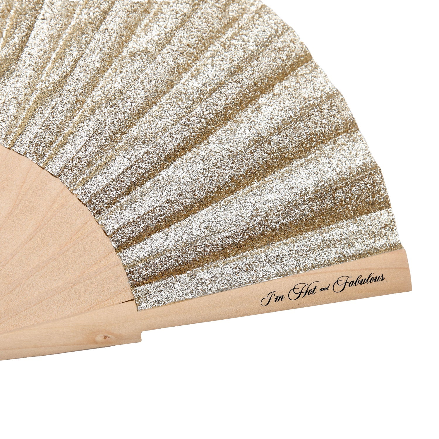 Gold Sparkle Hand Fan