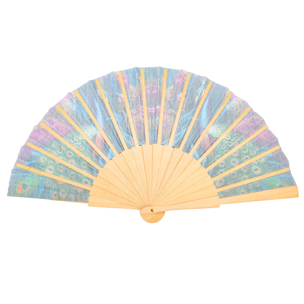 Peacock Radiance Hand Fan