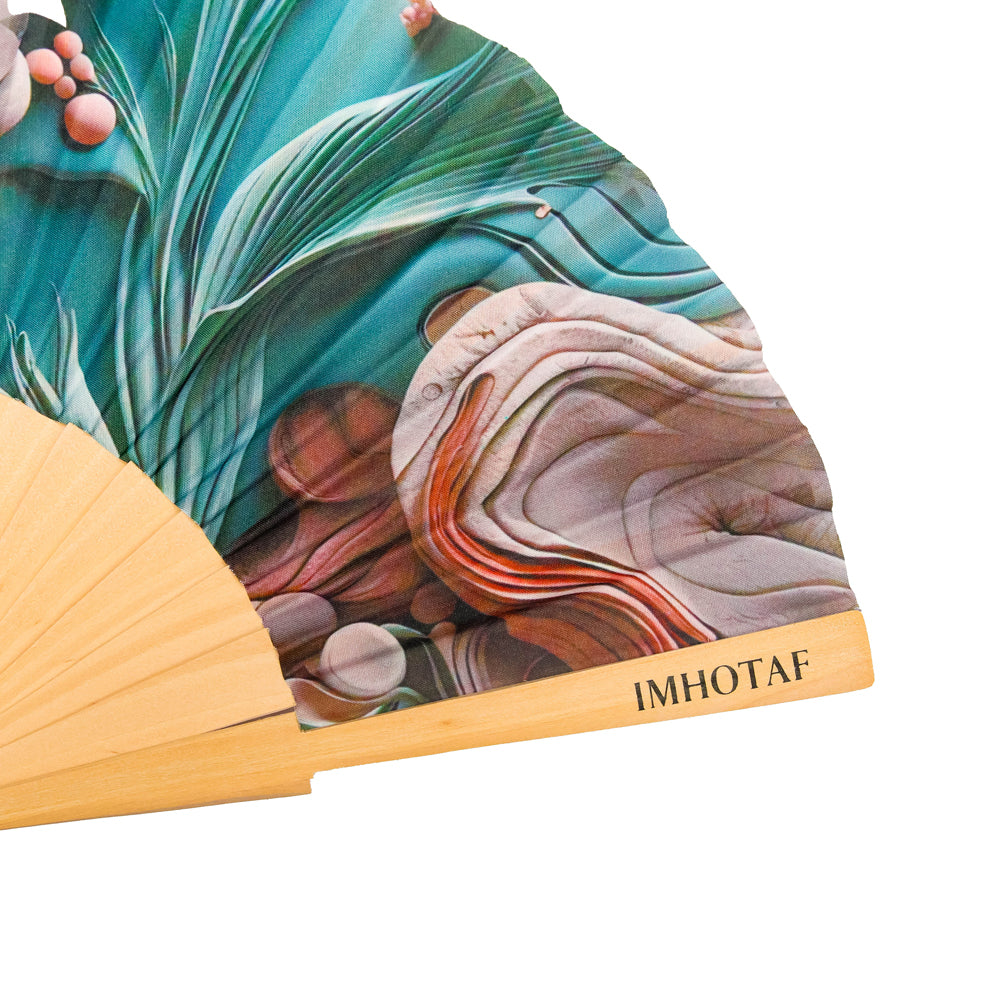 Pebble Oasis Hand Fan