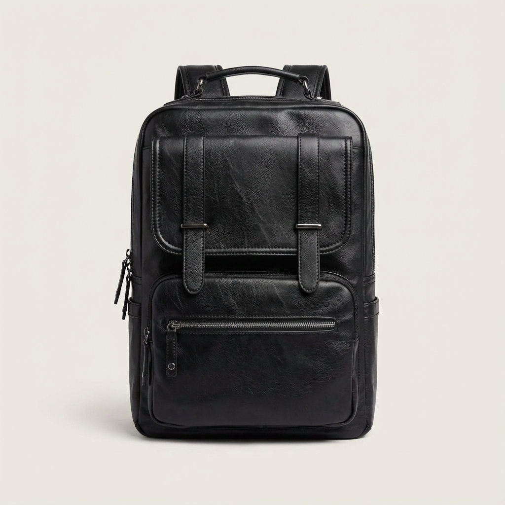Men’s Leather Backpack – Water-Resistant 17 Laptop Ready