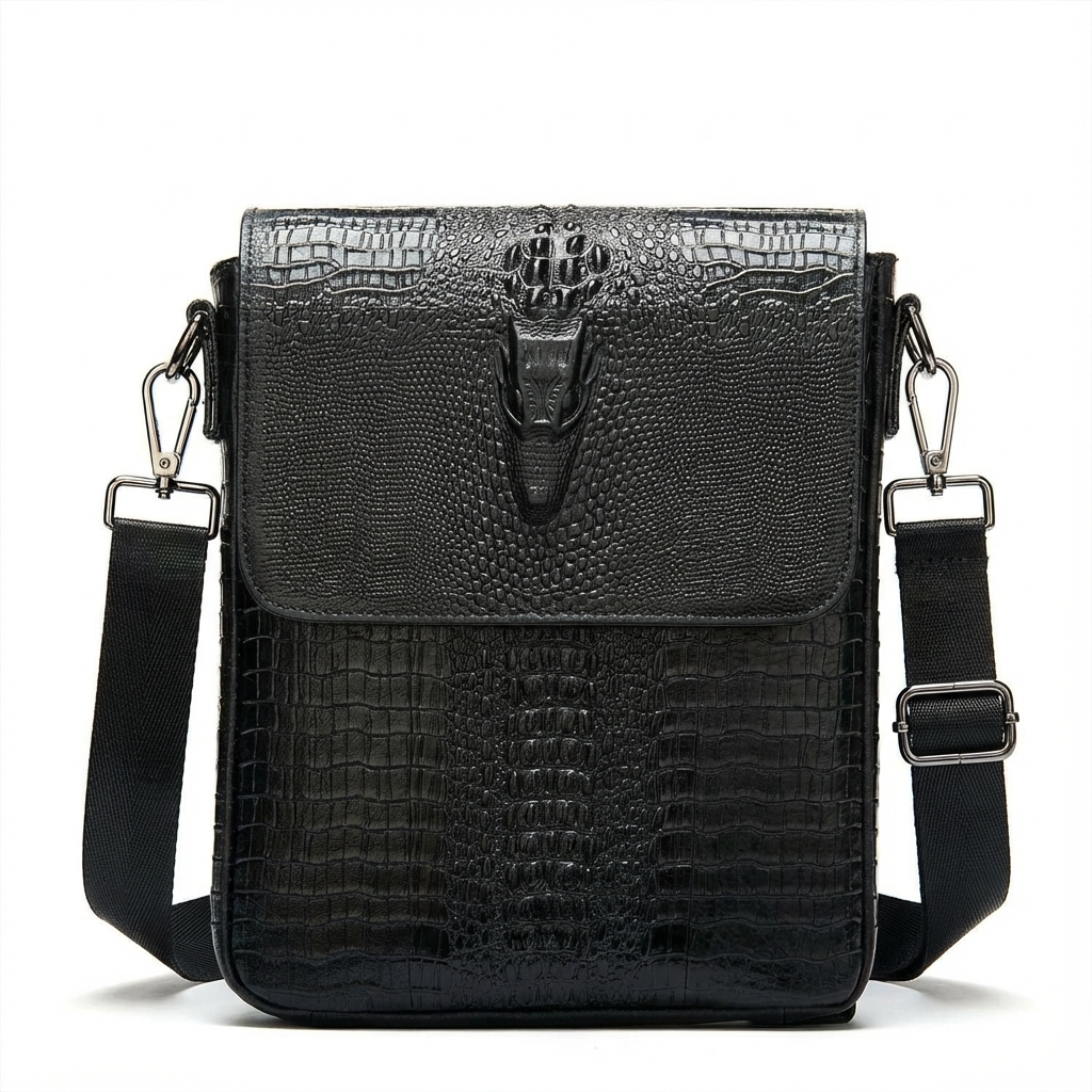 Men’s Croc-Embossed Leather Sling Bag – Modern Everyday Carry