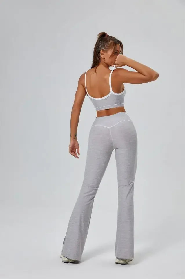 FlareLift Yoga Set: High-Waist Pants & Backless Bra