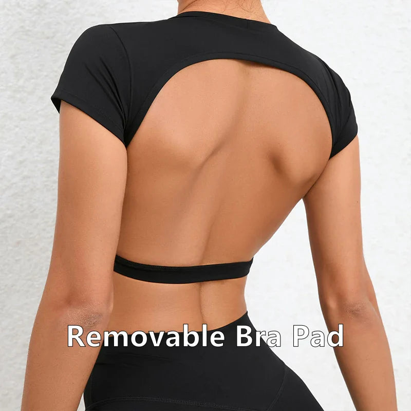 FlexiFit Women's Backless Crop Gym Top