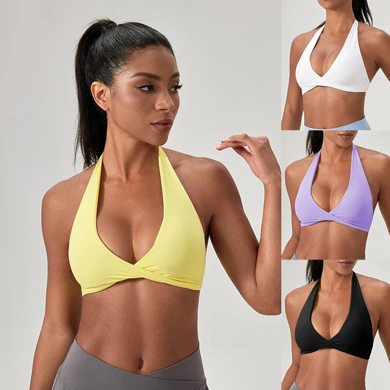 FlexiFit Halter: Stylish Yoga Gym Bra for Women