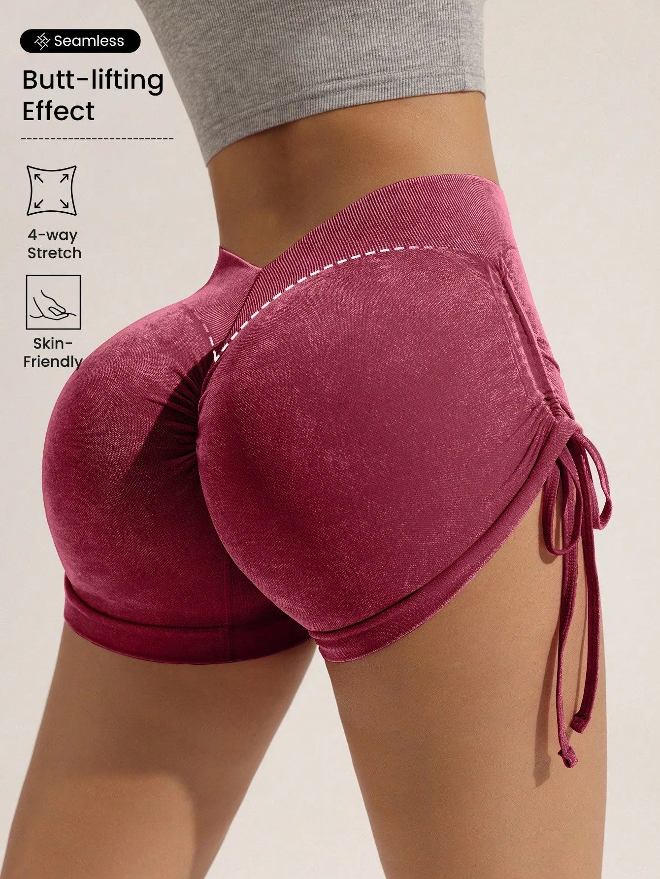 MatteFit Peach Lift Euro Style Women's Yoga Shorts