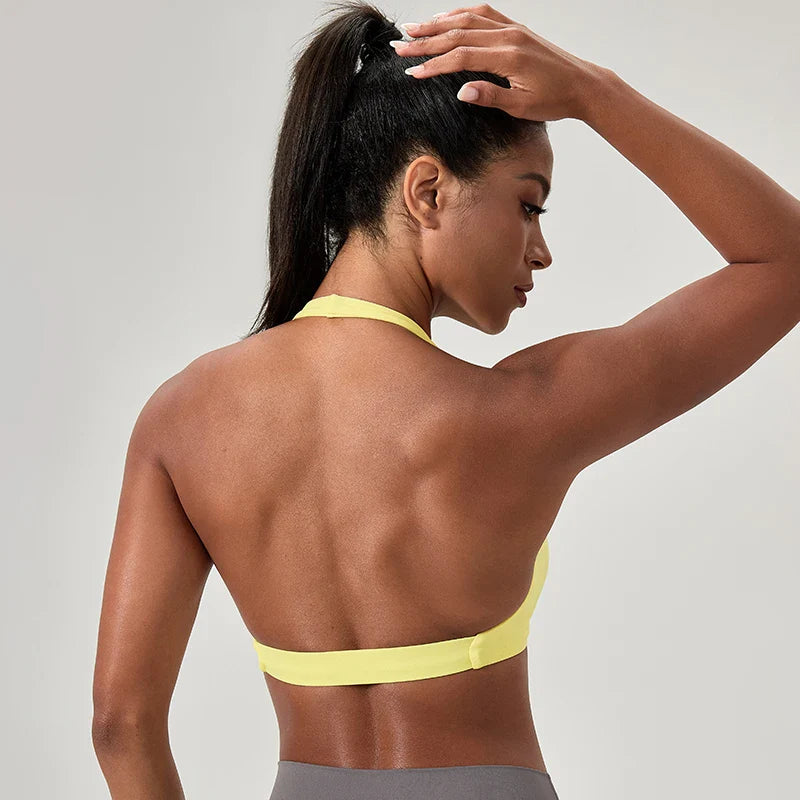 FlexiFit Halter: Stylish Yoga Gym Bra for Women
