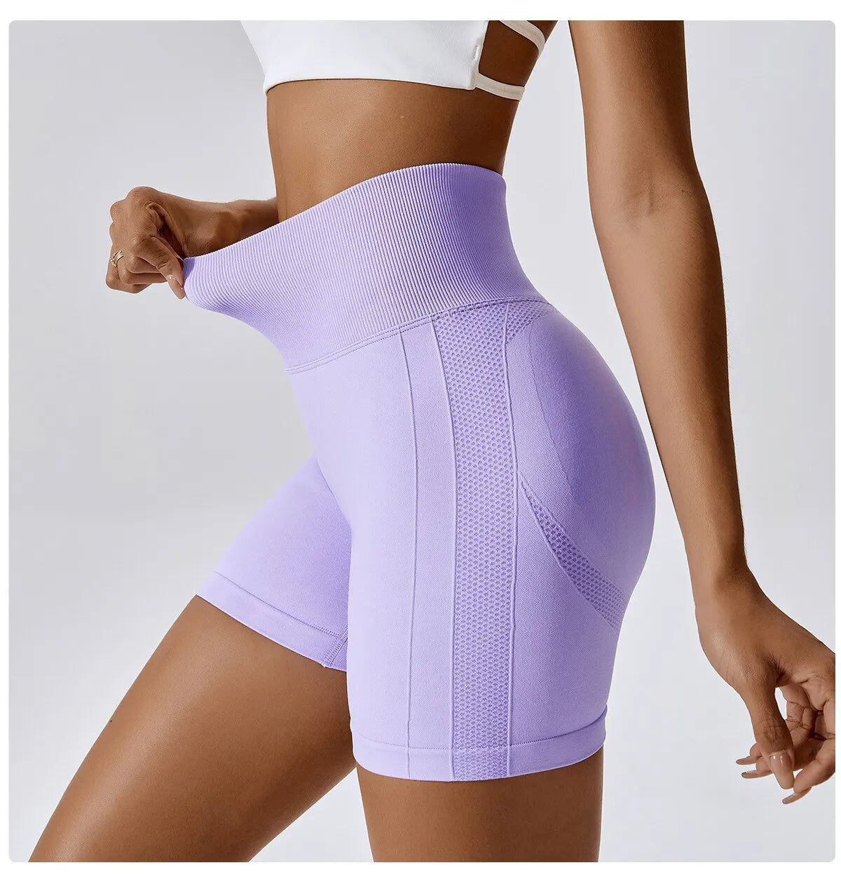 FlexiFit High-Waist Seamless Sports Shorts for Women