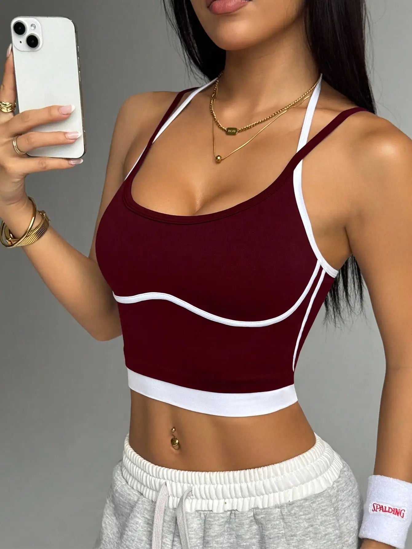 Color blocking sports Top for women