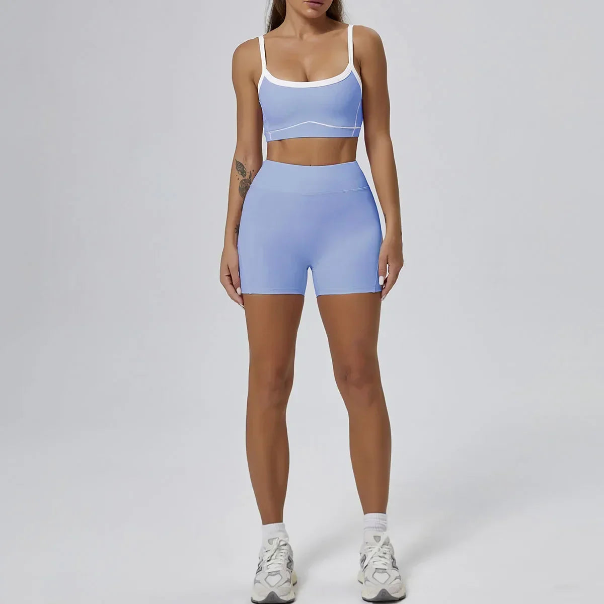 FlareLift Yoga Set: High-Waist Pants & Backless Bra