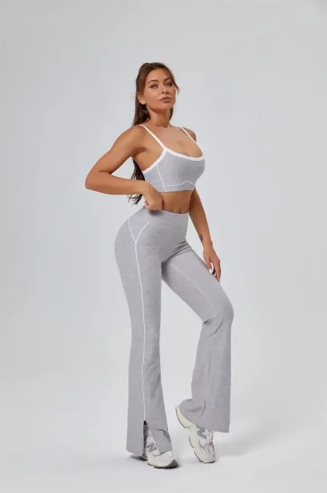 FlareLift Yoga Set: High-Waist Pants & Backless Bra