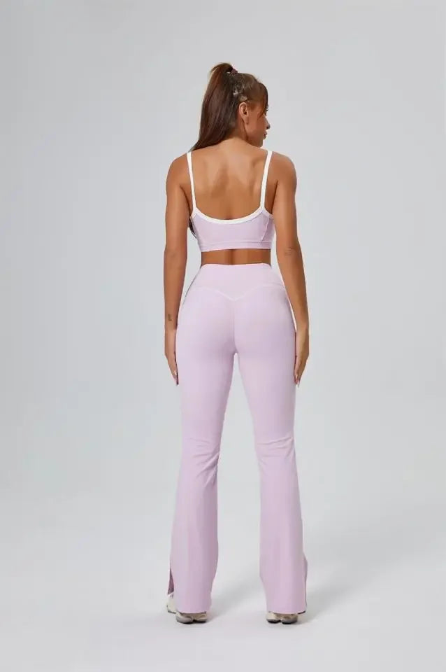 FlareLift Yoga Set: High-Waist Pants & Backless Bra