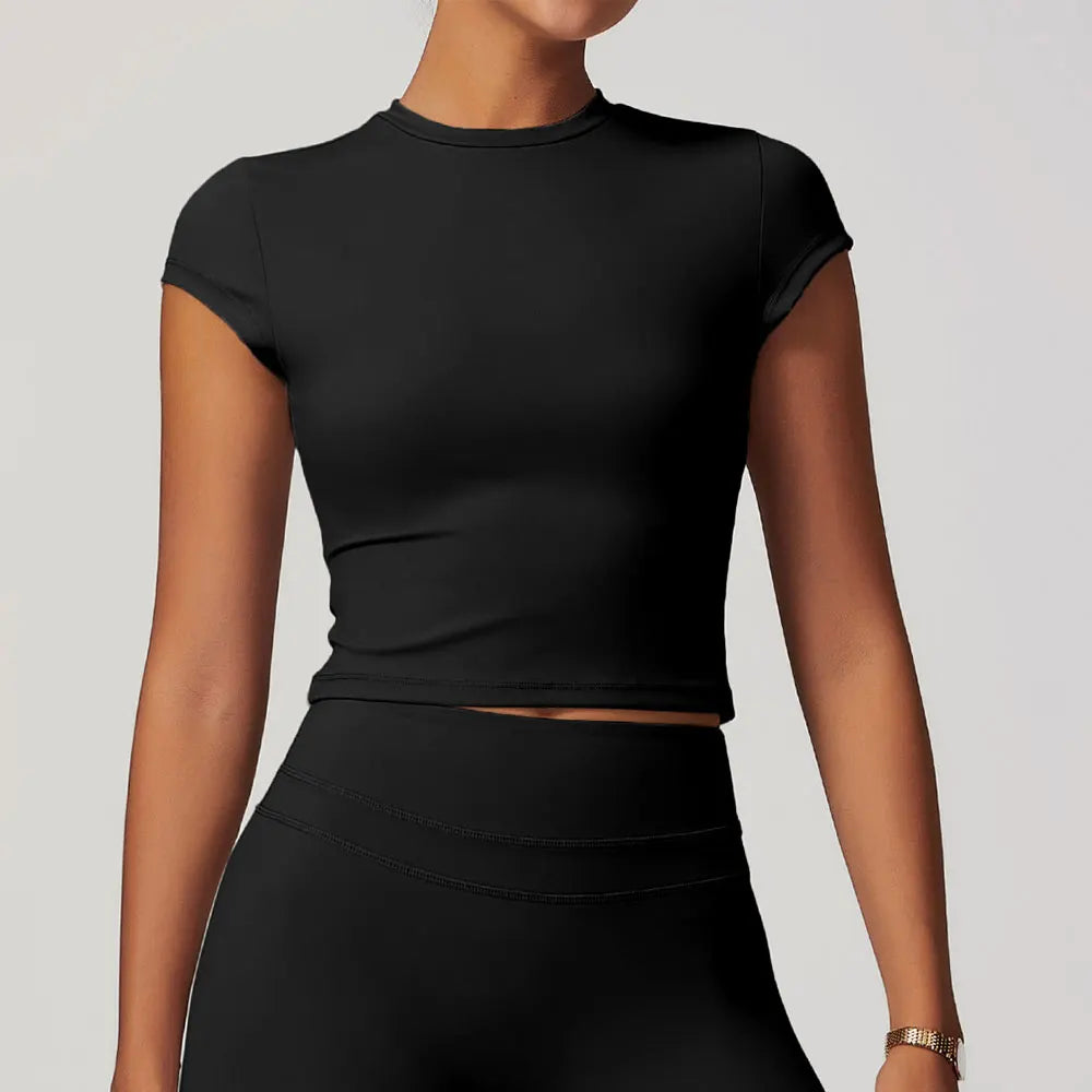 JUREN FlexFit Short Sleeve Yoga Top for Women