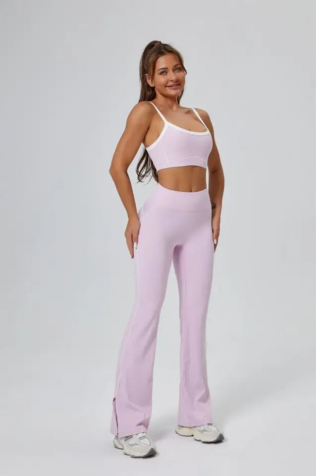 FlareLift Yoga Set: High-Waist Pants & Backless Bra