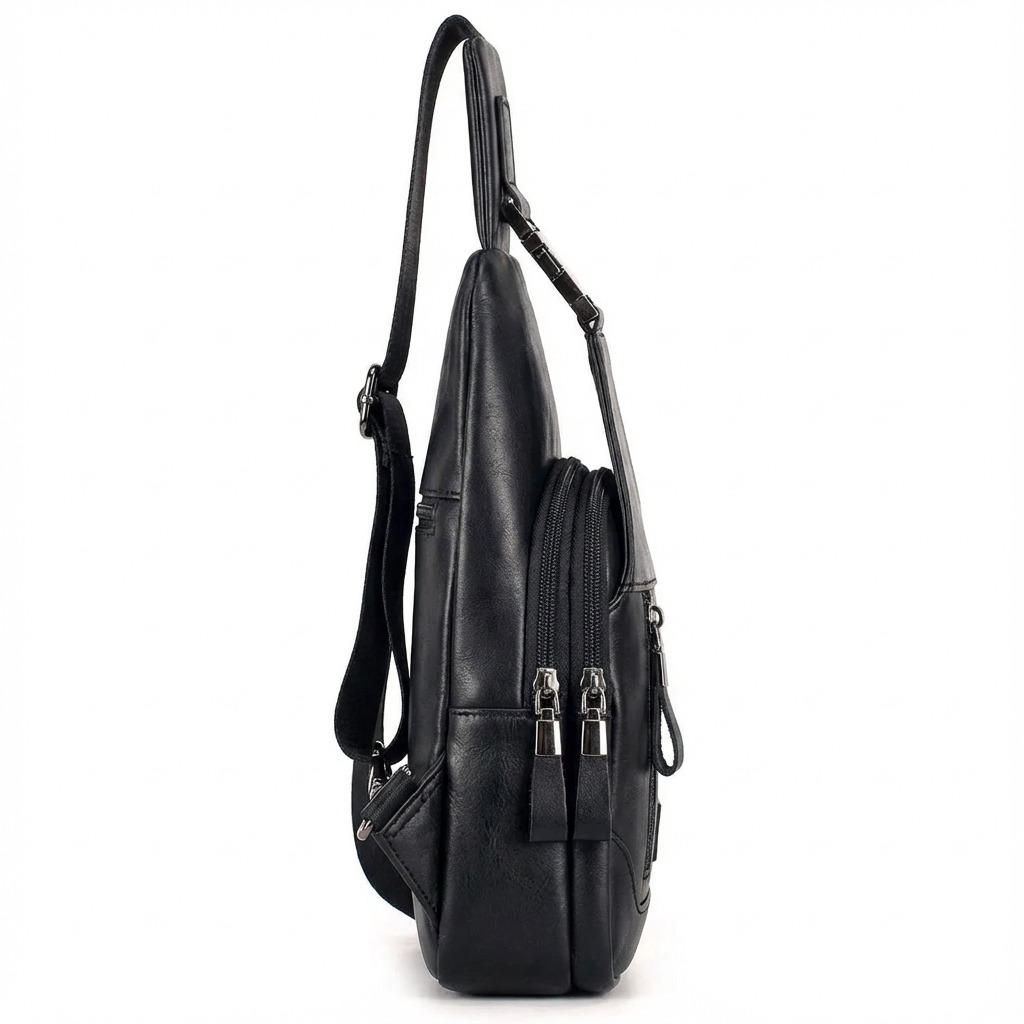 Men’s Leather Sling Bag – Secure Anti-Theft