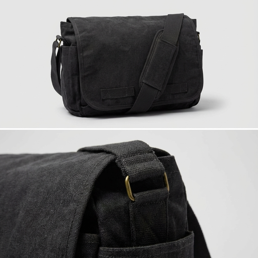 Men’s Canvas Messenger Bag – Laptop Ready