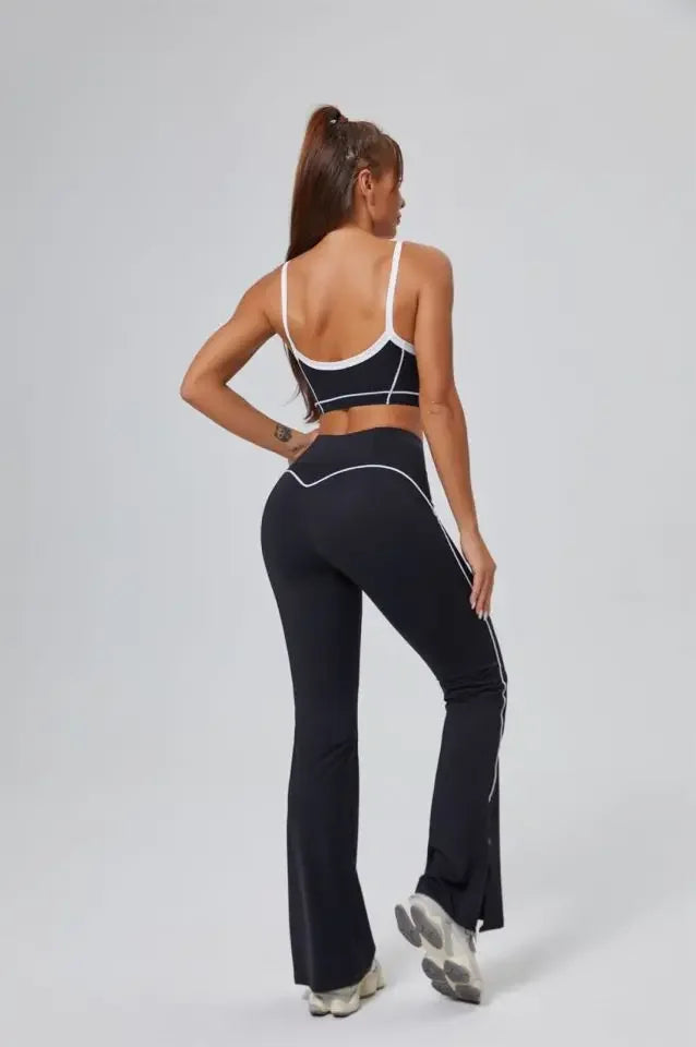 FlareLift Yoga Set: High-Waist Pants & Backless Bra