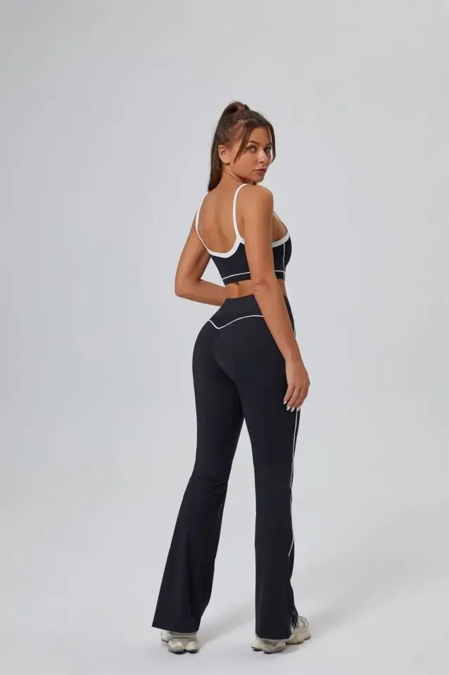 FlareLift Yoga Set: High-Waist Pants & Backless Bra