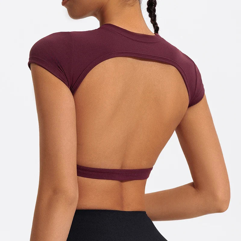 FlexiFit Women's Backless Crop Gym Top