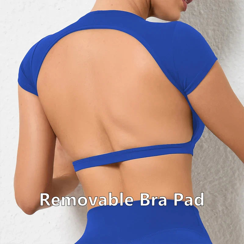 FlexiFit Women's Backless Crop Gym Top